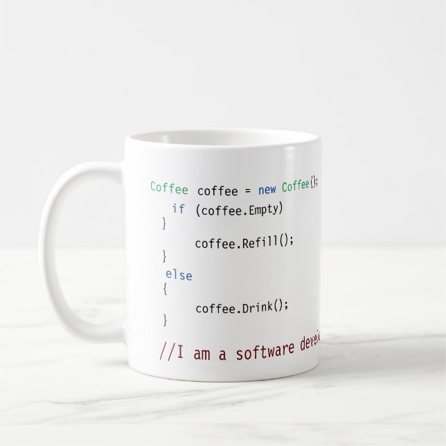 Anpassbarer Software-Entwickler-Code Kaffeetasse (Links)