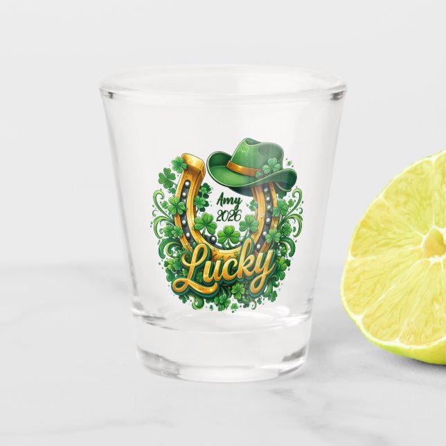 Anpassbarer St. Patrick's Day Schnapsglas (Vorderseite)