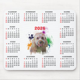 Anpassbarer süßer Cavapoo-Hundekalender  Mousepad