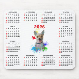 Anpassbarer süßer Chihuahua-Hundekalender  Mousepad