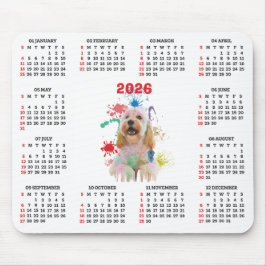 Anpassbarer süßer Cockapoo-Hundekalender  Mousepad