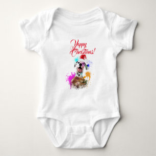 Anpassbarer Süßer Dalmatiner Hund Yappy Weihnachte Baby Strampler