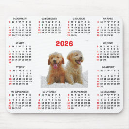 Anpassbarer süßer Golden Retriever Hund Kalender  Mousepad