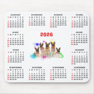 Anpassbarer süßer Labrador-Welpen-Kalender  Mousepad