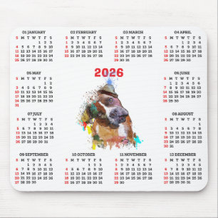 Anpassbarer süßer Pittie-Hundekalender   Mousepad
