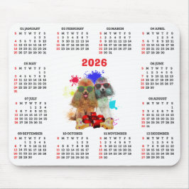 Anpassbarer süßer Pudel-Hundekalender  Mousepad