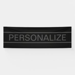 Anpassbarer Text Bold Modern Black & Dark Gray Banner
