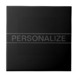 Anpassbarer Text | Bold Modern Black & Dark Gray Fliese<br><div class="desc">Kühner zeitgenössischer Look.</div>