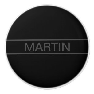 Anpassbarer Text   Bold Modern Black & Dark Gray Keramikknauf