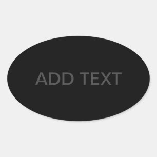 Anpassbarer Text Bold Modern Black & Dark Gray Ovaler Aufkleber