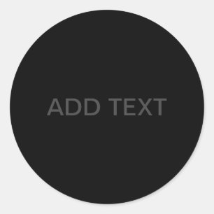 Anpassbarer Text Bold Modern Black & Dark Gray Runder Aufkleber