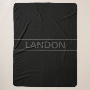 Anpassbarer Text   Bold Modern Black & Dark Gray Sherpadecke