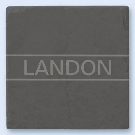 Anpassbarer Text | Bold Modern Black & Dark Gray Steinuntersetzer