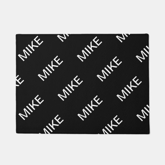 Anpassbarer Text | Bold Modern Black & White Fußmatte (Vorderseite)