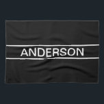 Anpassbarer Text | Bold Modern Black & White Geschirrtuch<br><div class="desc">Kühner zeitgenössischer Look.</div>