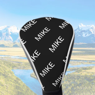 Anpassbarer Text Bold Modern Black & White Golf Headcover