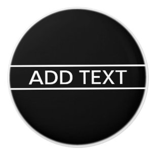 Anpassbarer Text   Bold Modern Black & White Keramikknauf