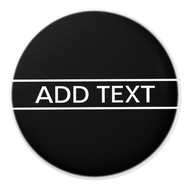 Anpassbarer Text | Bold Modern Black & White Keramikknauf (Vorderseite)