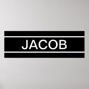 Anpassbarer Text Bold Modern Black & White Poster