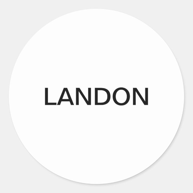 Anpassbarer Text | Bold Modern Black & White Runder Aufkleber (Vorderseite)