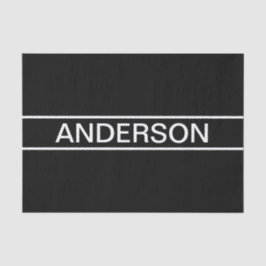 Anpassbarer Text | Bold Modern Black & White Seidenpapier