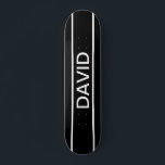 Anpassbarer Text | Bold Modern Black & White Skateboard<br><div class="desc">Kühner zeitgenössischer Look.</div>