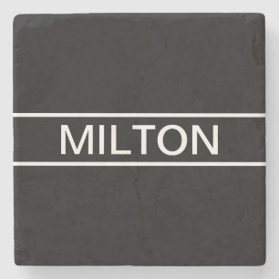 Anpassbarer Text   Bold Modern Black & White Steinuntersetzer