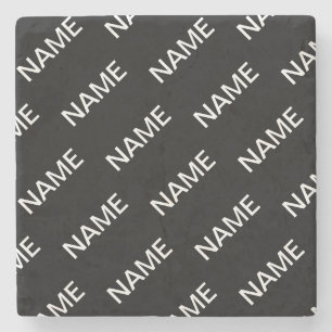 Anpassbarer Text   Bold Modern Black & White Steinuntersetzer