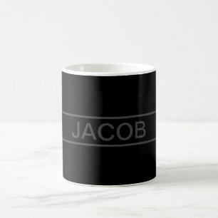 Anpassbarer Text Fett Moderne Schwarz & Dunkelgr Kaffeetasse