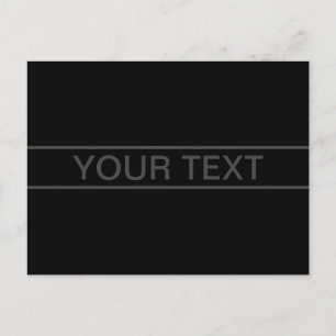 Anpassbarer Text   Fett Moderne Schwarz & Dunkelgr Postkarte