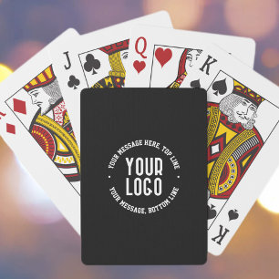 Anpassbarer Text & Ihr hochgeladenes Logo oder Bil Spielkarten
