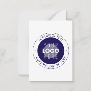 Anpassbarer Text & Ihr Logo   Dunkelblau Lila Mitteilungskarte