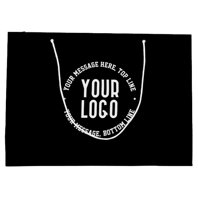 Anpassbarer Text und Ihr hochgeladenes Logo oder B Große Geschenktüte (Rückseite)