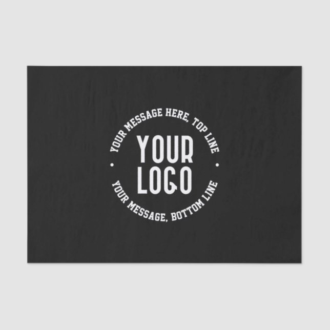 Anpassbarer Text und Ihr hochgeladenes Logo oder B Seidenpapier (Vorderseite)