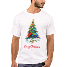 Anpassbarer Text Weihnachtsbaum Ölmalerei