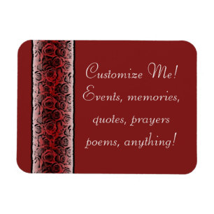 Anpassbarer Vintage roter Rosenstreifenmagnet Magnet