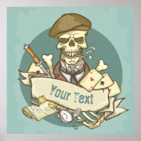 Anpassbarer Vintage-Totenkopf