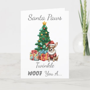 Anpassbarer Weihnachtshund Chihuahua Feiertagskarte