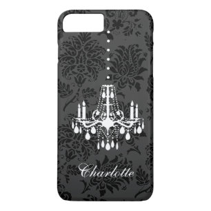Anpassbarer weißer Kronleuchter auf Damask iPhone  Case-Mate iPhone Hülle