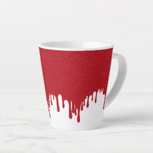 Anpassbarer Weißer Tropfen Tomatenroter Latte-Mug Milchtasse
