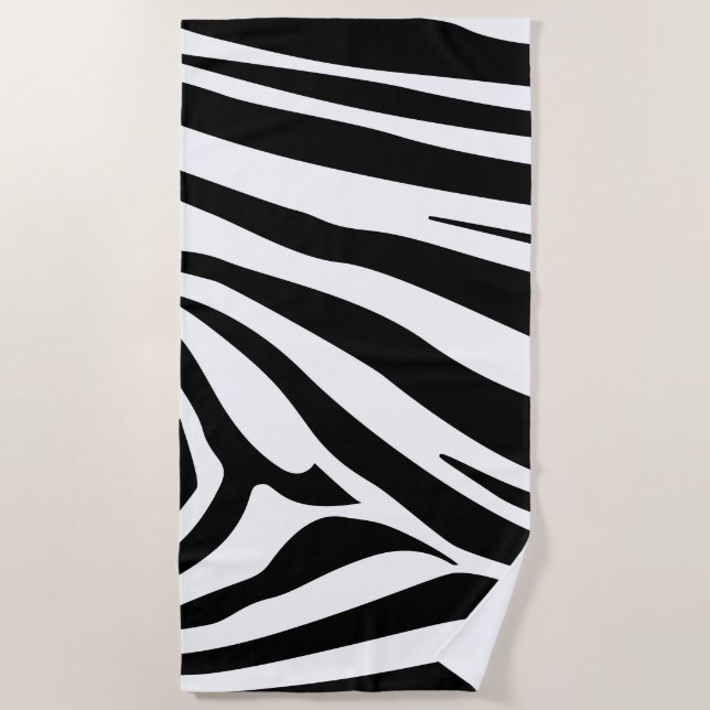 Anpassbarer Zebradruck Strandtuch (Vorderseite)