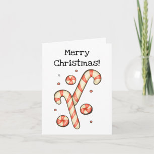 Anpassbarer Zuckerstock - Fröhliche Weihnachtskart Karte