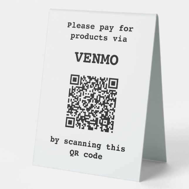 Anpassbarer Zwei-Seiten-QR-Code Tischaufsteller (Vorderseite)