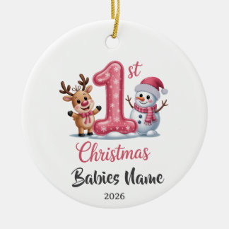 Anpassbares 1. Weihnachten für Babys Keramik Ornament