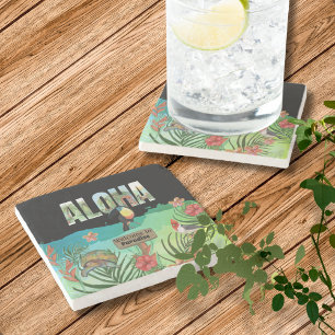 Anpassbares Aloha Tropenparadies Steinuntersetzer
