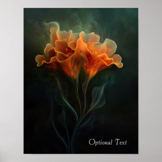 Anpassbares ätherisches orangefarbenes Blumenposte Poster