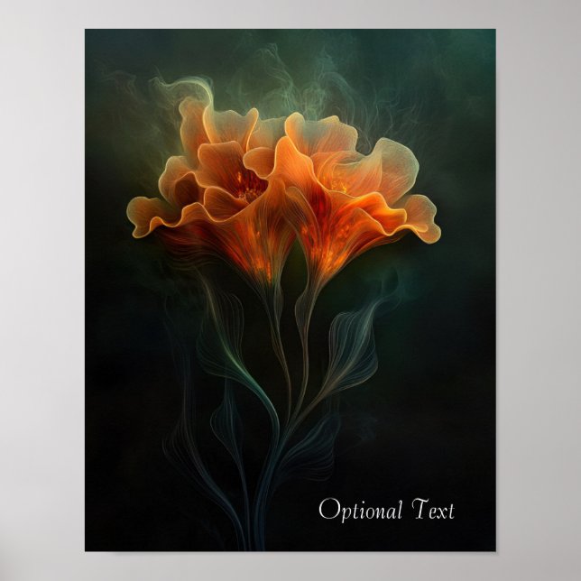 Anpassbares ätherisches orangefarbenes Blumenposte Poster (Vorne)