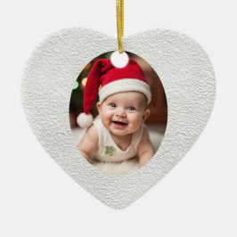 Anpassbares Baby-Erstes-Weihnachten-Herz Keramik Ornament