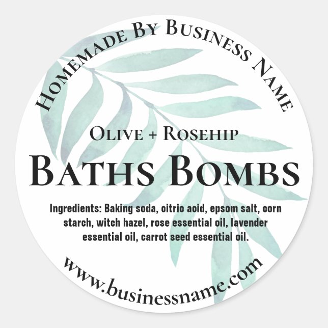 Anpassbares Bath Bombensiegel Runder Aufkleber (Vorderseite)