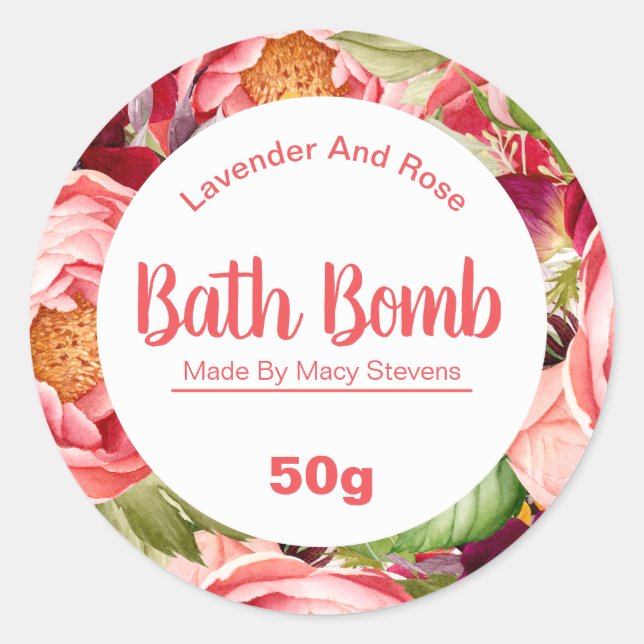 Anpassbares Bath Bombensiegel Runder Aufkleber (Vorderseite)